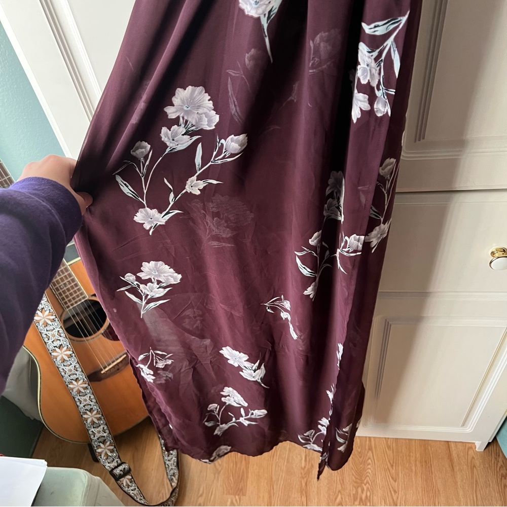 Sienna Sky Maroon Floral Elegant Dress - Picture 3 of 8
